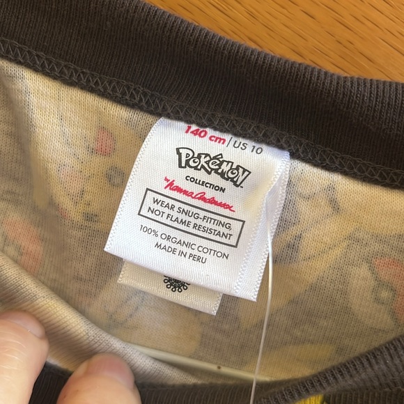 Hanna Andersonson Pokémon PJ’s Size 10 Brown, Yellow, Red New With Tag - Picture 3 of 6